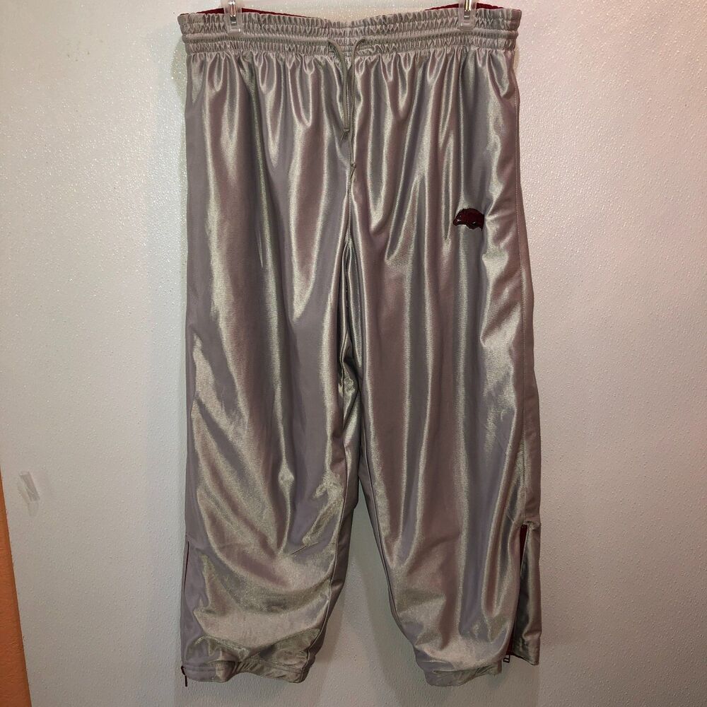 Arkansas Razorbacks Mens XL Red Gray Reversible Sweatpants Track Pants Starter